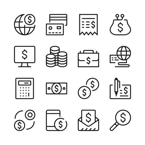 Mali Çizgi Icons Set Modern Grafik Tasarım Kavramları Basit Anahat — Stok Vektör