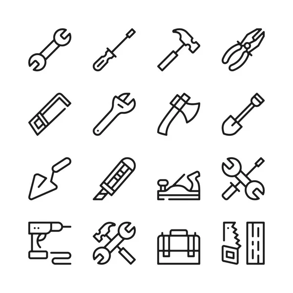 Tools Line Icons Gesetzt Moderne Grafik Design Konzepte Einfache Umrisse — Stockvektor