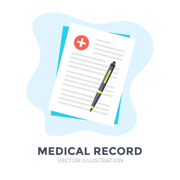 Medical Record Flat Design Claim Form Application Prescription Healthcare Documents — Stock Vector