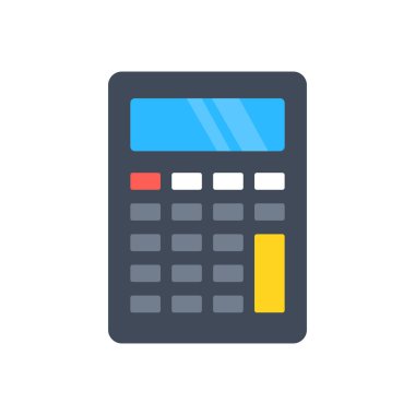 Hesap makinesi simgesi. Düz dizayn. Vektör simgesi