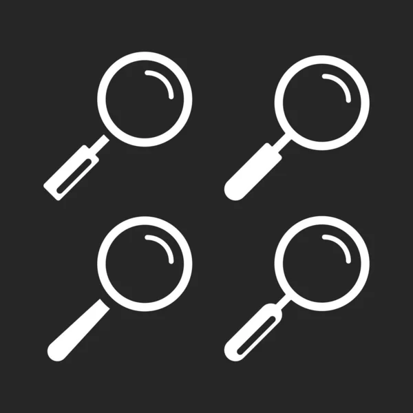 Search Icons Set Magnifying Glass Magnifier Loupe Symbols Vector Icons — Stock Vector