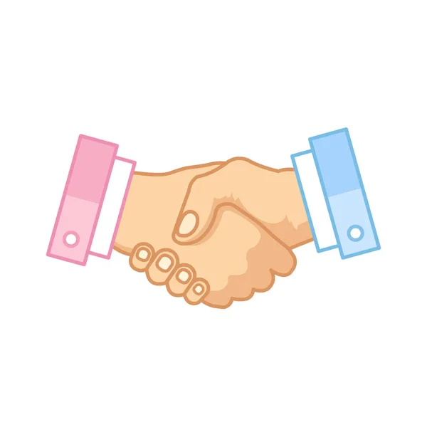 Icône Poignée Main Deal Accord Contrat Concepts Partenariat Symbole Contour — Image vectorielle