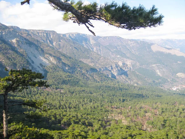 Yalta Kırım Ukrayna Nisan 2010 Bir Görünümünü Dağlar Bahar — Stok fotoğraf