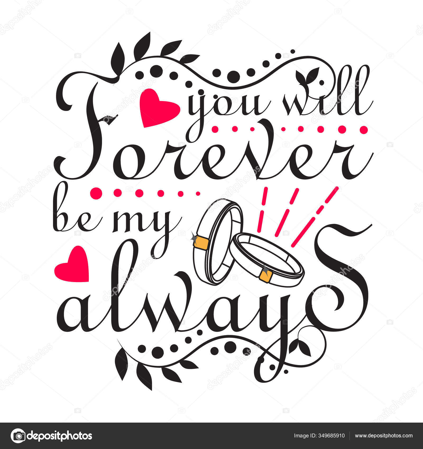 Wedding Quotes Slogan Good Shirt You Forever Always Vector Image By C Blueasarisandi Vector Stock