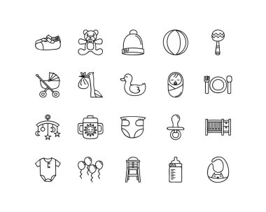 bebek simgesi koleksiyonu ve el çizimi koleksiyonu