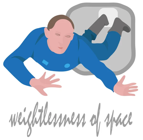 Illustration vectorielle volante de l'astronaute spatial en apesanteur — Image vectorielle