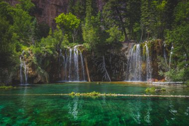 Serene Hanging Lake Waterfalls clipart