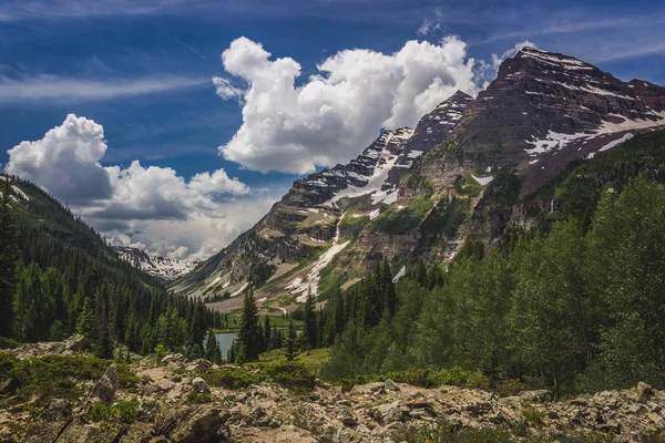 Maroon Bells and Crater Lake — Stock Photo, Image