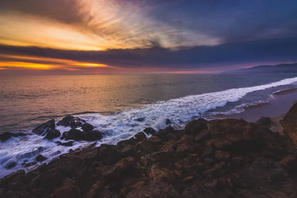 Coucher de soleil Point Dume coloré — Photo