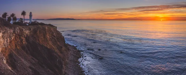 Güzel nokta Vicente deniz feneri günbatımı Panorama