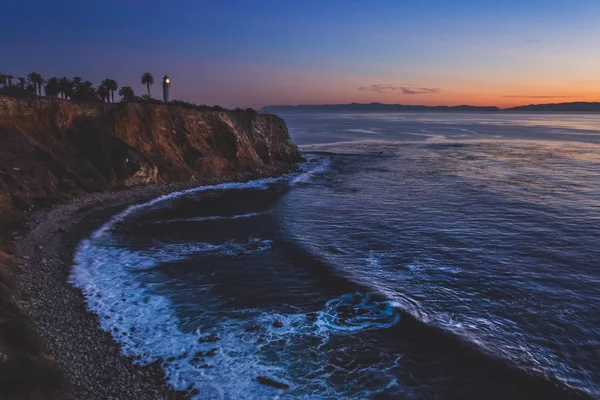 Hermoso faro de Point Vicente al atardecer — Foto de Stock