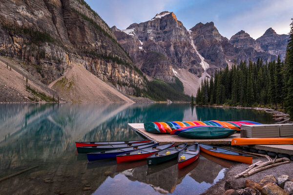 Moraine Lake at Sunset