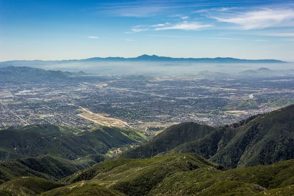 Impresionante Vista Del Valle San Bernardino Desde Las Montañas San —  Fotos de Stock