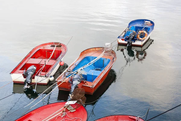 Fishing boats anchored on the sea — Stock Photo, Image