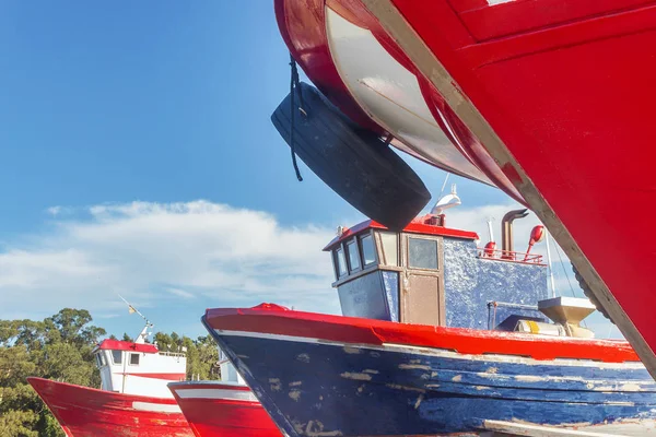 Mussel aquacultuere boats — Stock Photo, Image