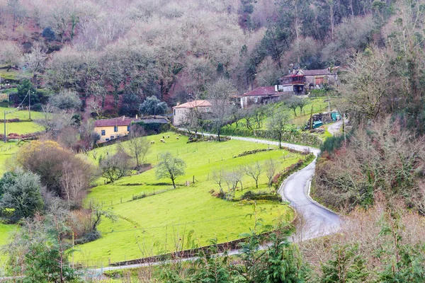 Byn i Cerdedo stad — Stockfoto