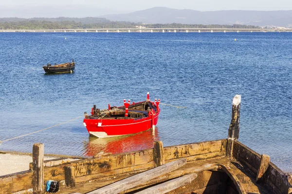 Three dorna boats in Galicia — Stock Photo, Image