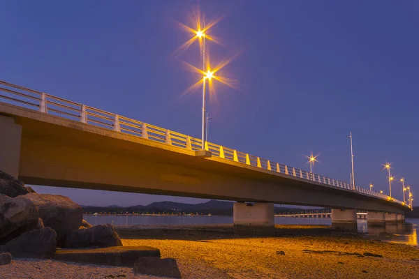 Arousa Island bridge at night