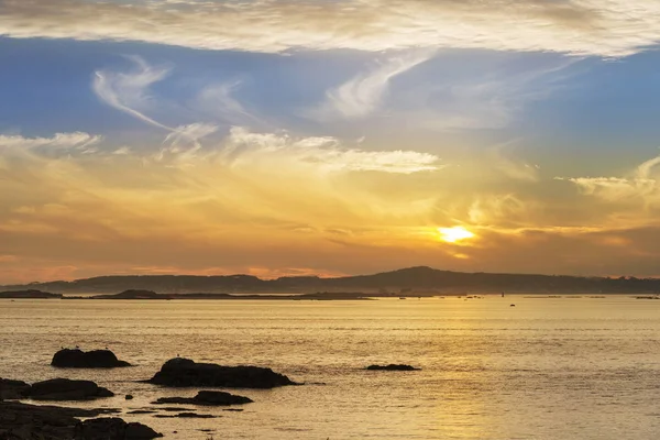 Golden sunset on Ria de Arousa