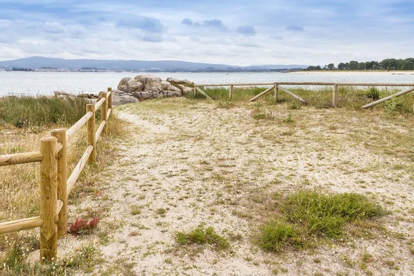 Kıyı dune çitlerle çevrili alan — Stok fotoğraf
