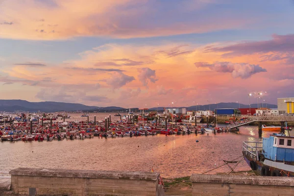 Porto di Xufre al tramonto rosso — Foto Stock