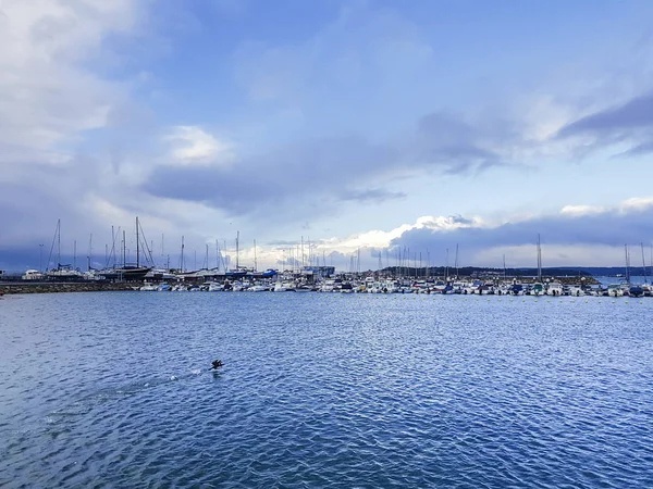 Vilanova marina in blue — Stock Photo, Image