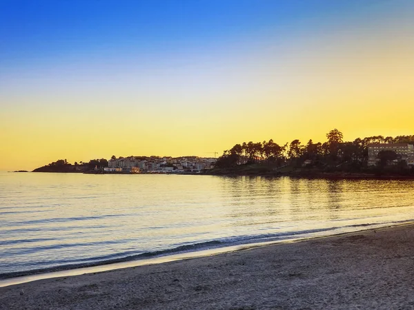 Portonovo Village Dusk Silgar Beach Sanxenxo Tourist City — Stock Photo, Image