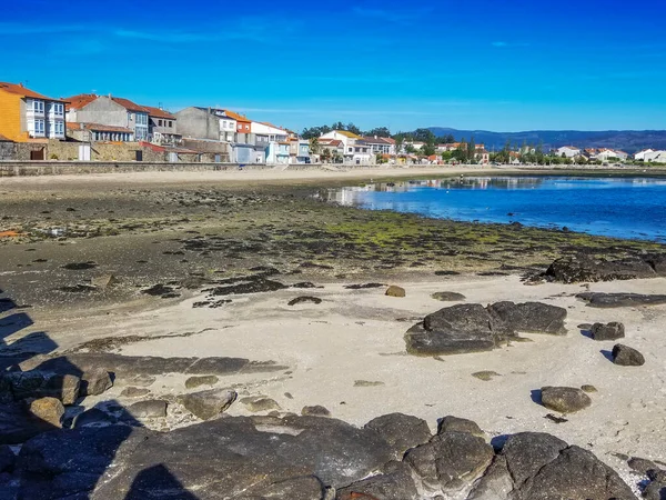 Nábřeží Pláž Vesnice Svatý Tomáš Městě Cambados Galicie — Stock fotografie