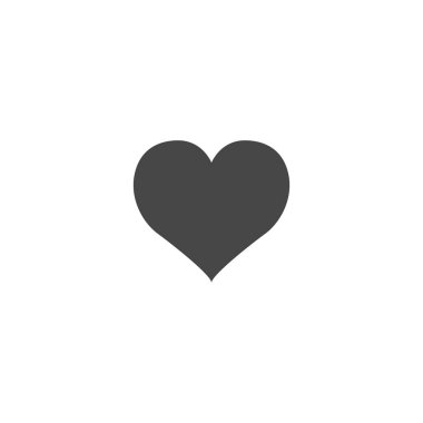 Kalp simge vektör. Mükemmel aşk sembolü. Sevgililer günü işareti, beyaz arka plan üzerinde izole amblemi. Düz stil grafik ve web tasarım, logo için. Eps10 siyah piktogram.