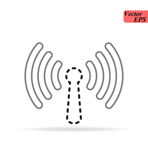 Icono de vector de antena sobre fondo blanco. Icono Wifi . — Archivo Imágenes Vectoriales