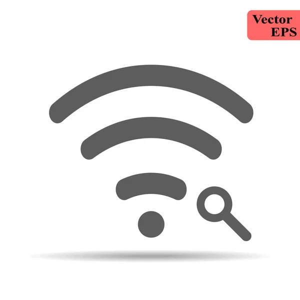 Search wifi signal icon vector isolated on white background. Lupe symbol for your design, logo, application, UI. — Stock Vector