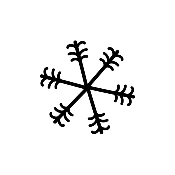 Einfacher schwarzer Winterschneesee. Weihnachtsvektorsymbol. — Stockvektor