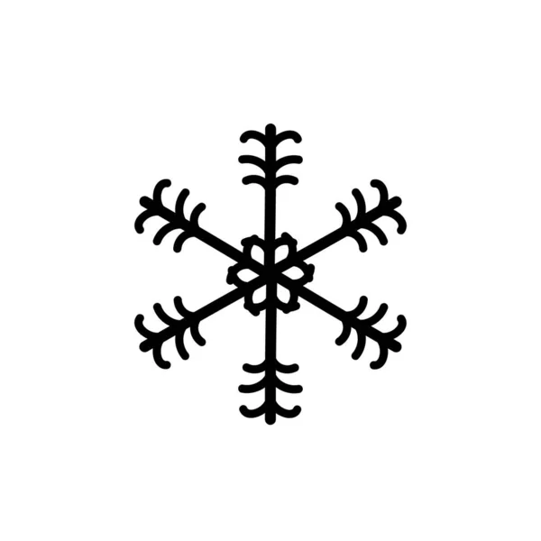 Simple lac de neige d'hiver noir. Icône vectorielle Noël . — Image vectorielle
