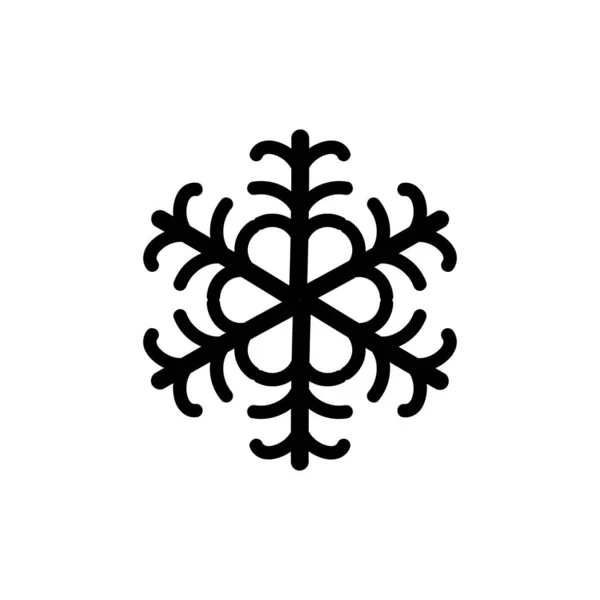 Einfacher schwarzer Winterschneesee. Weihnachtsvektorsymbol. — Stockvektor