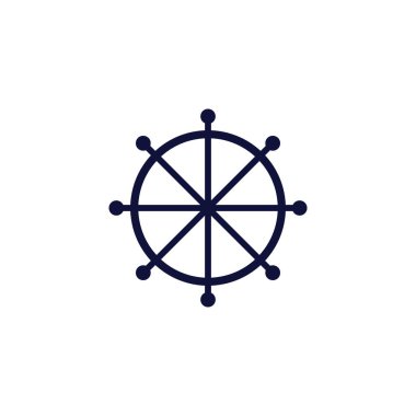 Navigasyon whell simge tasarım vektörü beyaz arkaplan 10 eps