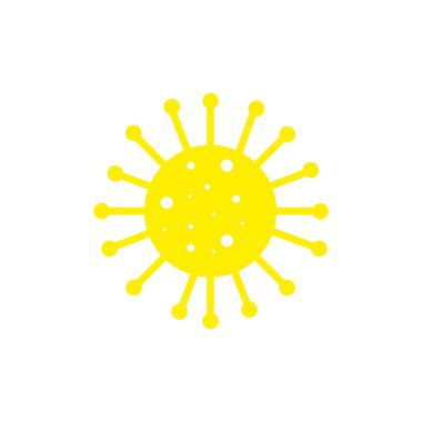 Beyaz arka planda Corona Virüsü sarı simge vektörü 10
