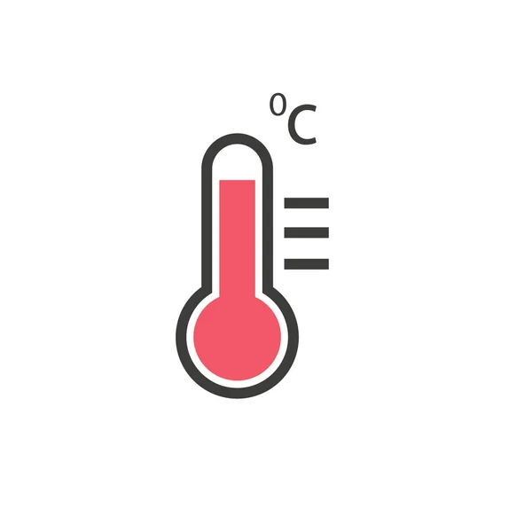 Rode Termometer Pictogram Witte Achtergrond Eps10 — Stockvector