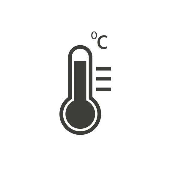 Black Termometer Icon White Background Eps10 — Stock Vector