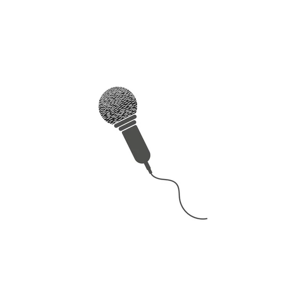 Icône Microphone Dans Style Plat Mode Isolé Sur Fond Gris — Image vectorielle