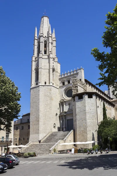 Kollegial kirke Sant Feliu (Felix) i Girona, Catalonien, Sp - Stock-foto