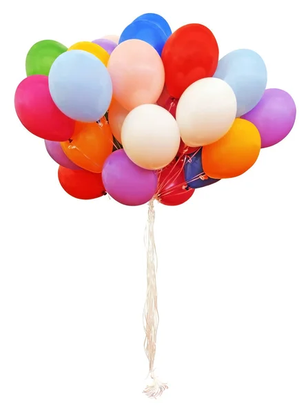 Bouquet di palloncini colorati isolato con percorso di ritaglio — Foto Stock