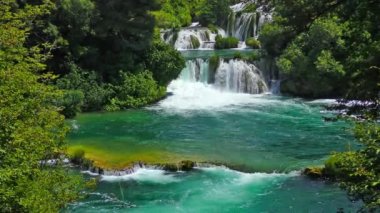 Milli Parkı şelaleler Krka Dalmaçya Hırvatistan Avrupa'da