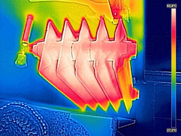 Infrared Thermal Image of Radiator Heater in house