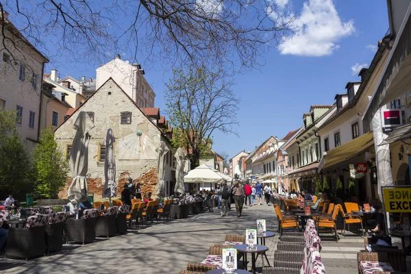 Tkalciceva straat in Zagreb hoofdstad van Kroatië — Stockfoto