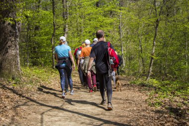 Bir grup insan tarafından hiking trail yürüyüş