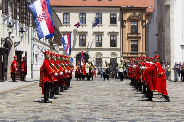 Mudança da Cerimônia de Guardas em Zagreb — Fotografia de Stock