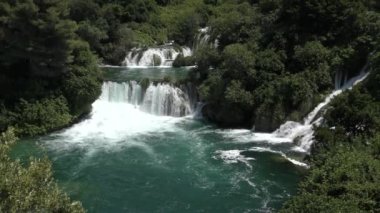  Milli Parkı şelaleler Krka Dalmaçya Hırvatistan Avrupa'da