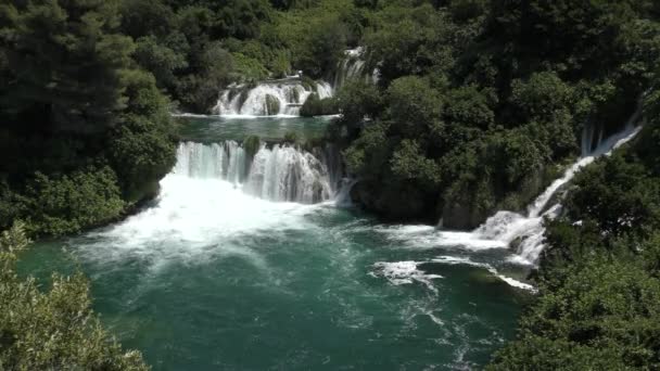 Nationaal Park Krka van de watervallen in Dalmatië Kroatië Europa — Stockvideo