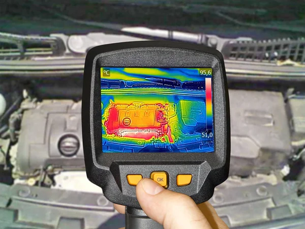 Recording Car Engine After driving, With Thermal Camera