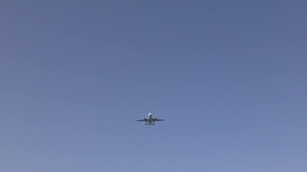 イビサ島の頭上を飛ぶ旅客機 — ストック動画